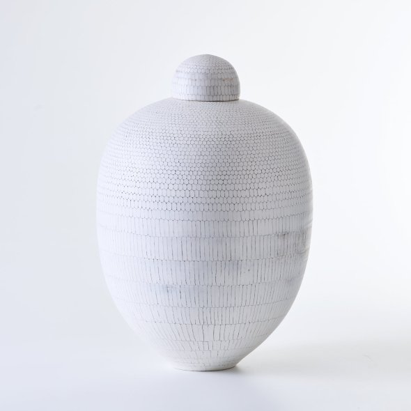 Bauchige Vase in Schildplattoptik von Christiane Wilhelm