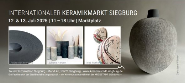 Werbung für den Internationalen Keramikmarkt am 12. und 13. Juli 2025