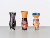 Trilogie von Vasen mit unterschiedlichen Dekoren von Ulrike Uschmann