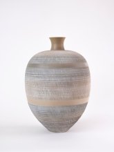 Bauchige Bodenvase in warmen Farben von Christiane Wilhelm