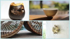 Collage von Kunsthandwerksobjekten