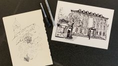 Skizzen vom Stadtmuseum und Michaelsberg