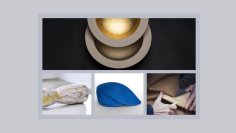 Fotocollage aus Hut, Keramik, Holzschale und Schuhrohling