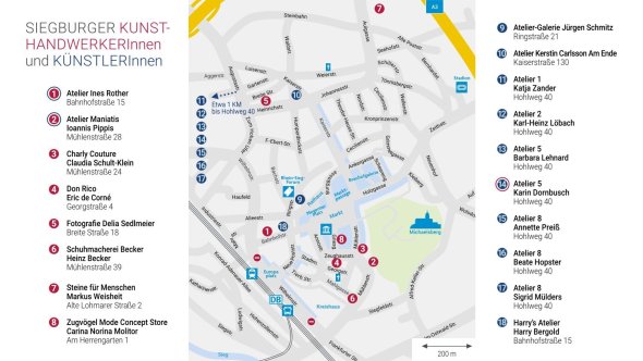 Routenplan für Kunsthandwerk in Siegburg
