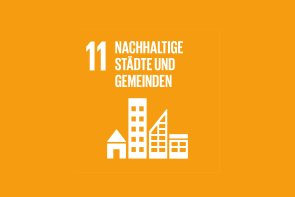 11 Städte und Gemeinden Icon Nachhaltigkeitsziel 11, nachhaltige Städte und Gemeinden