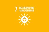 Icon Nachhaltigkeitsziel 7, bezahlbare und saubere Energie