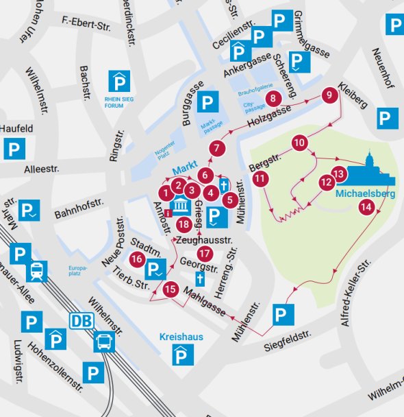 Karte zum Stadtrundgang Karte zum Stadtrundgang
