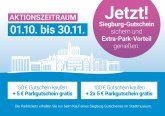 Siegburg Gutschein Aktion Parkticket Werbegrafik Verkauf Gutschein inkl. Parkticket